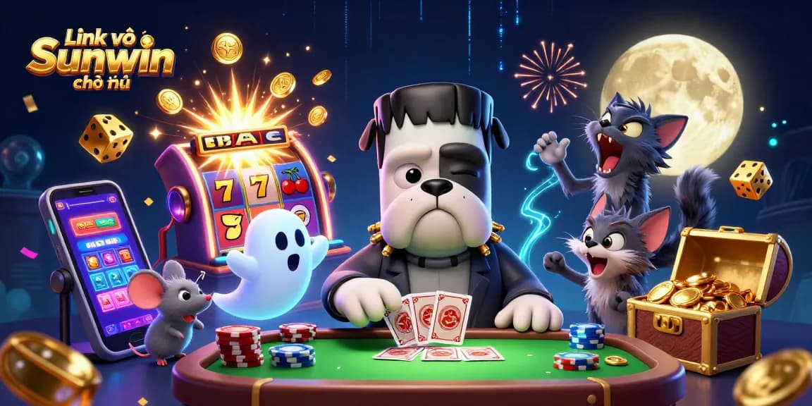 Experience the thrill of gambling with Link vào Sunwin chính thức, showcasing a vibrant 3D casino atmosphere.