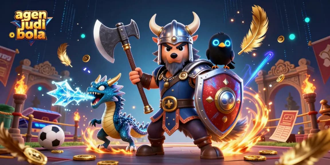 Engage in thrilling agen judi bola action with an epic 3D Viking warrior scene.