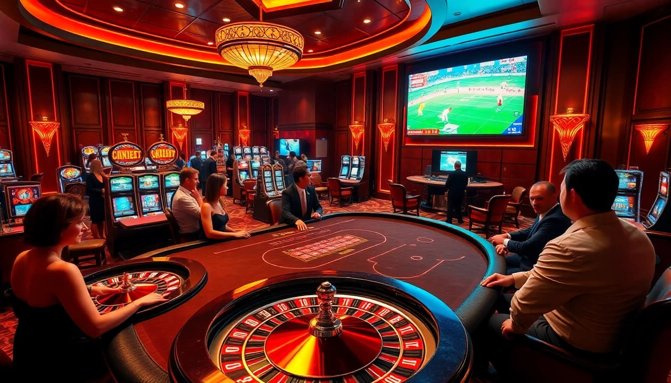 Players enjoying casino games at SHBET's high-stakes gaming tables.