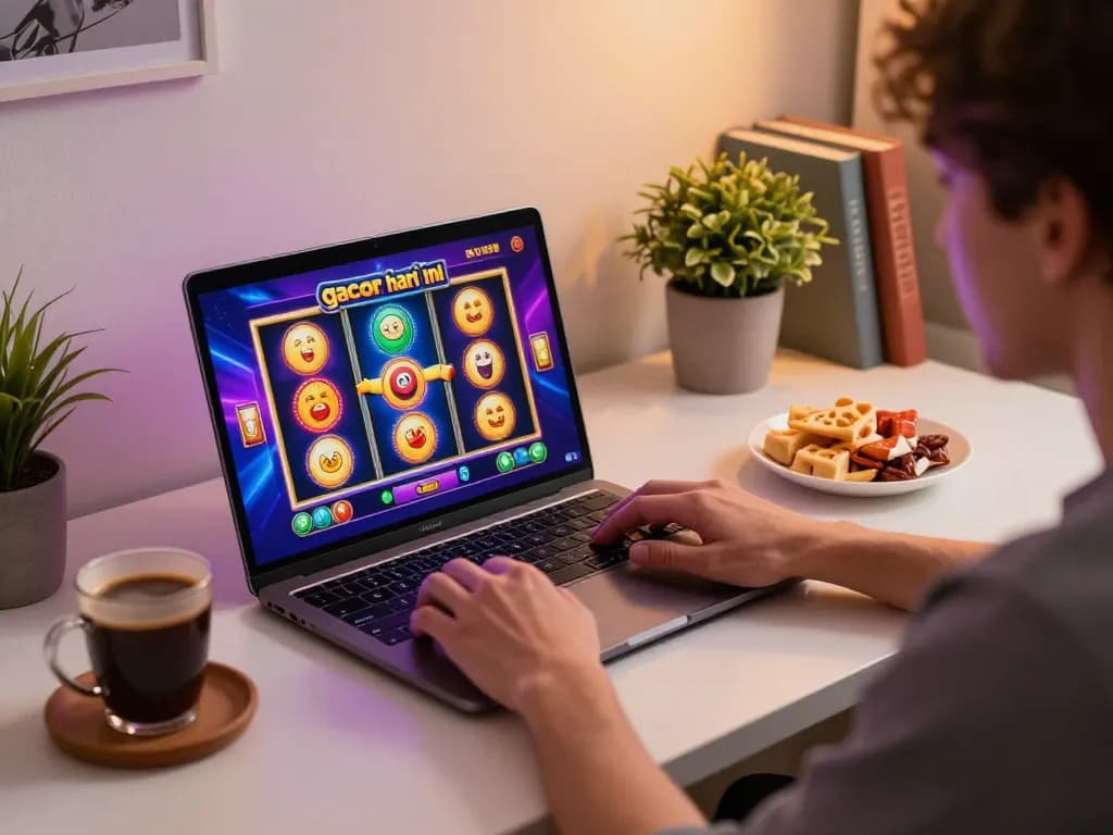 Player celebrating a win on slot gacor hari ini during an engaging online gaming session