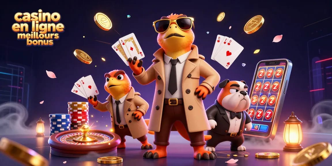 Jouer avec les meilleurs bonus casino en ligne, incluant des gemmes scintillantes et des raptors comiques.