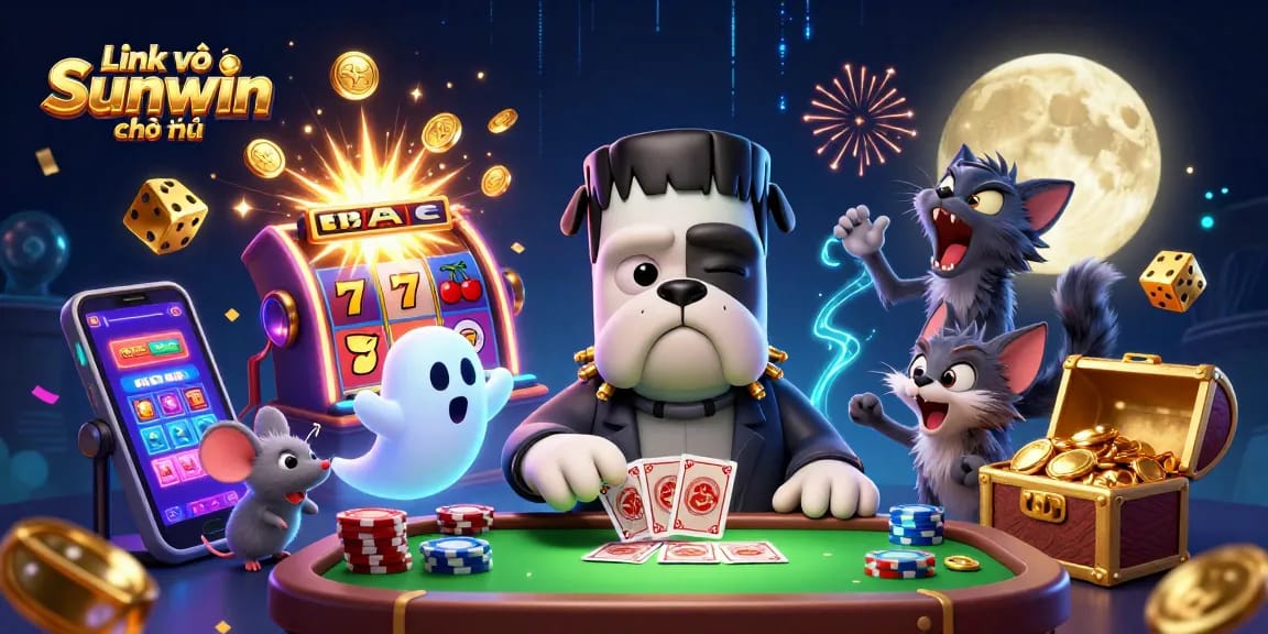 Experience the thrill of gambling with Link vào Sunwin chính thức, showcasing a vibrant 3D casino atmosphere.