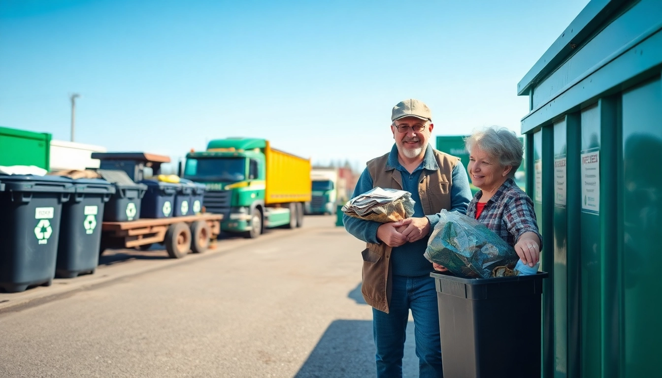 Residents engaging with services at the clean cold lake dump, promoting sustainable waste management.