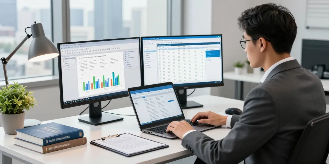 Ruang kerja profesional auditor forensik di aafikotasurabaya.org dengan analisis data keuangan.
