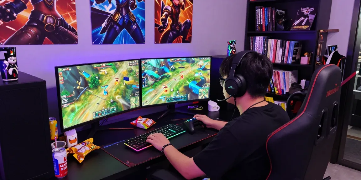 Experience the excitement of ROKOK88 in a vibrant gaming setup filled with collectibles and action.
