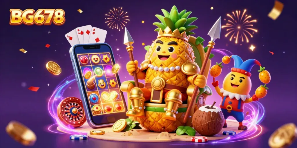 Feel the excitement of BG678 with vibrant gaming elements in this engaging 3D illustration.