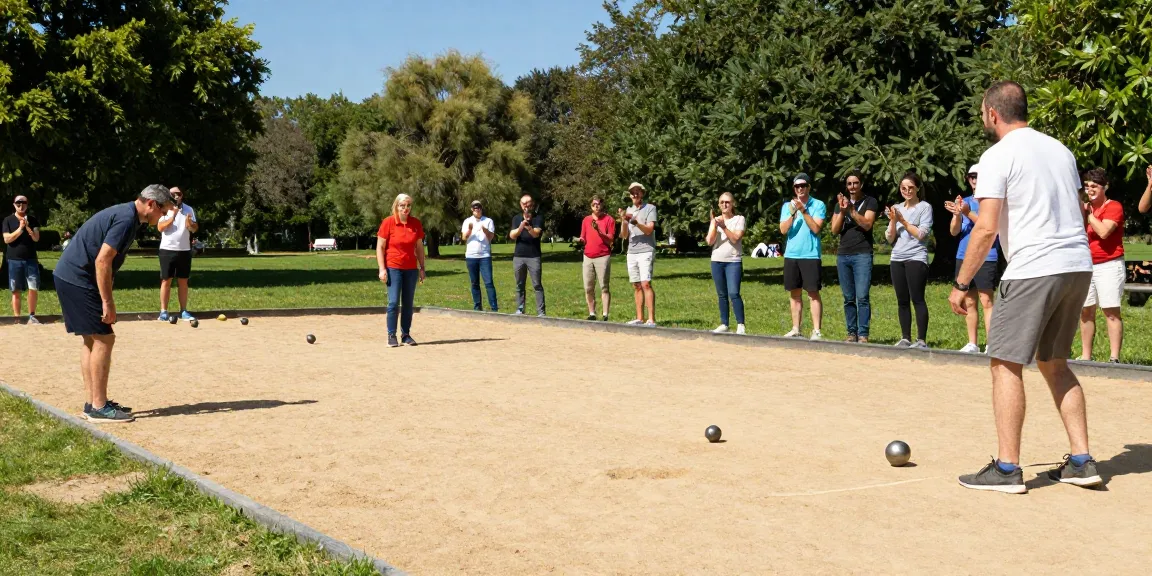 Permainan petanque di taman bersama komunitas fopikotatarakan.org yang riang dan ceria