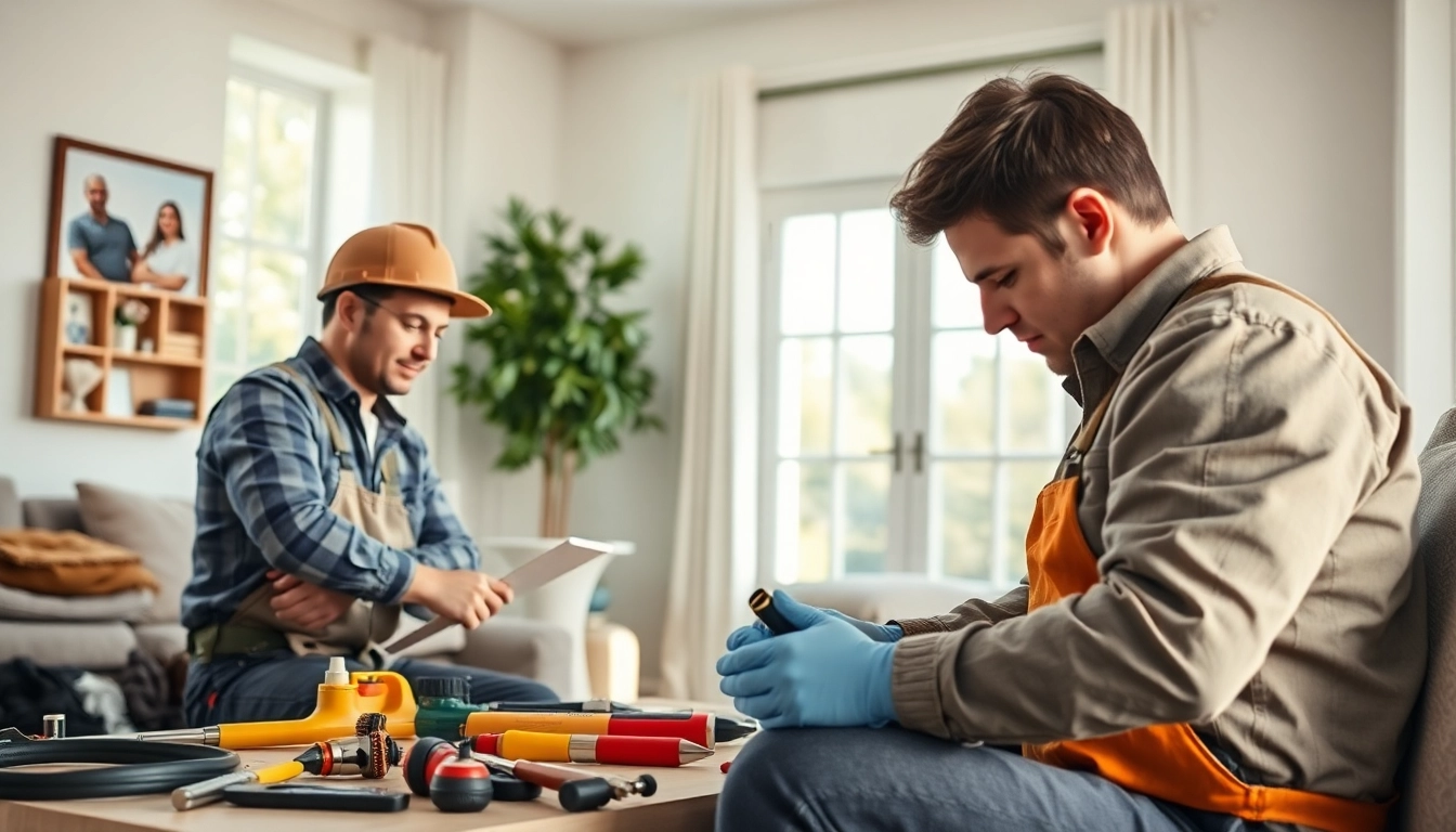 Showcasing professional electricians providing edmonton electrical services in a cozy setting.
