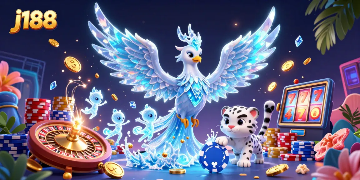 Engage in a fun j188 gaming experience with lively 3D characters in a casino atmosphere.