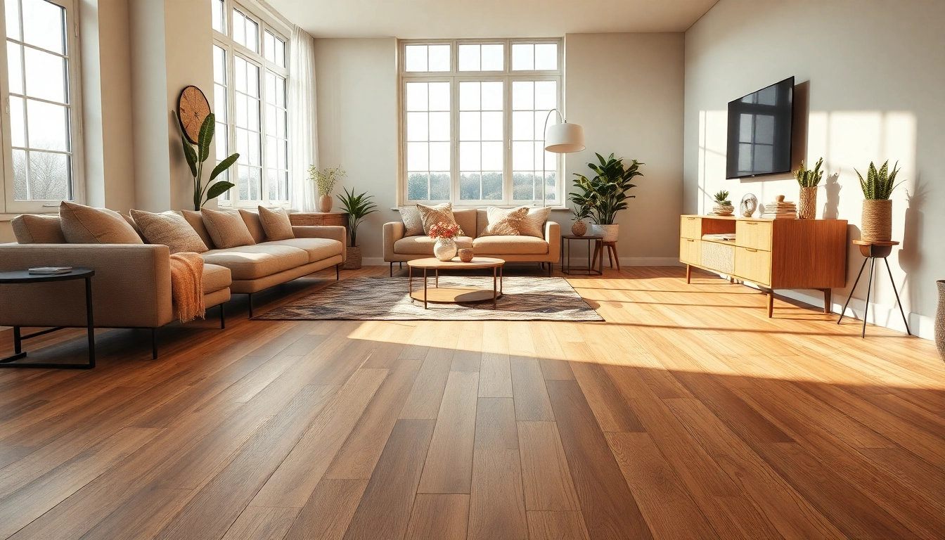 Enhance your space with LVP flooring near me featured in a beautifully decorated living room.