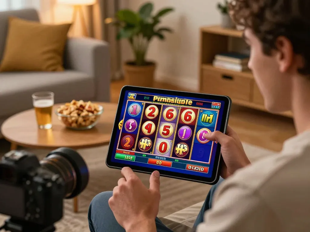 Player enjoying an exhilarating online gaming experience on 789win8 slot app from a cozy home.