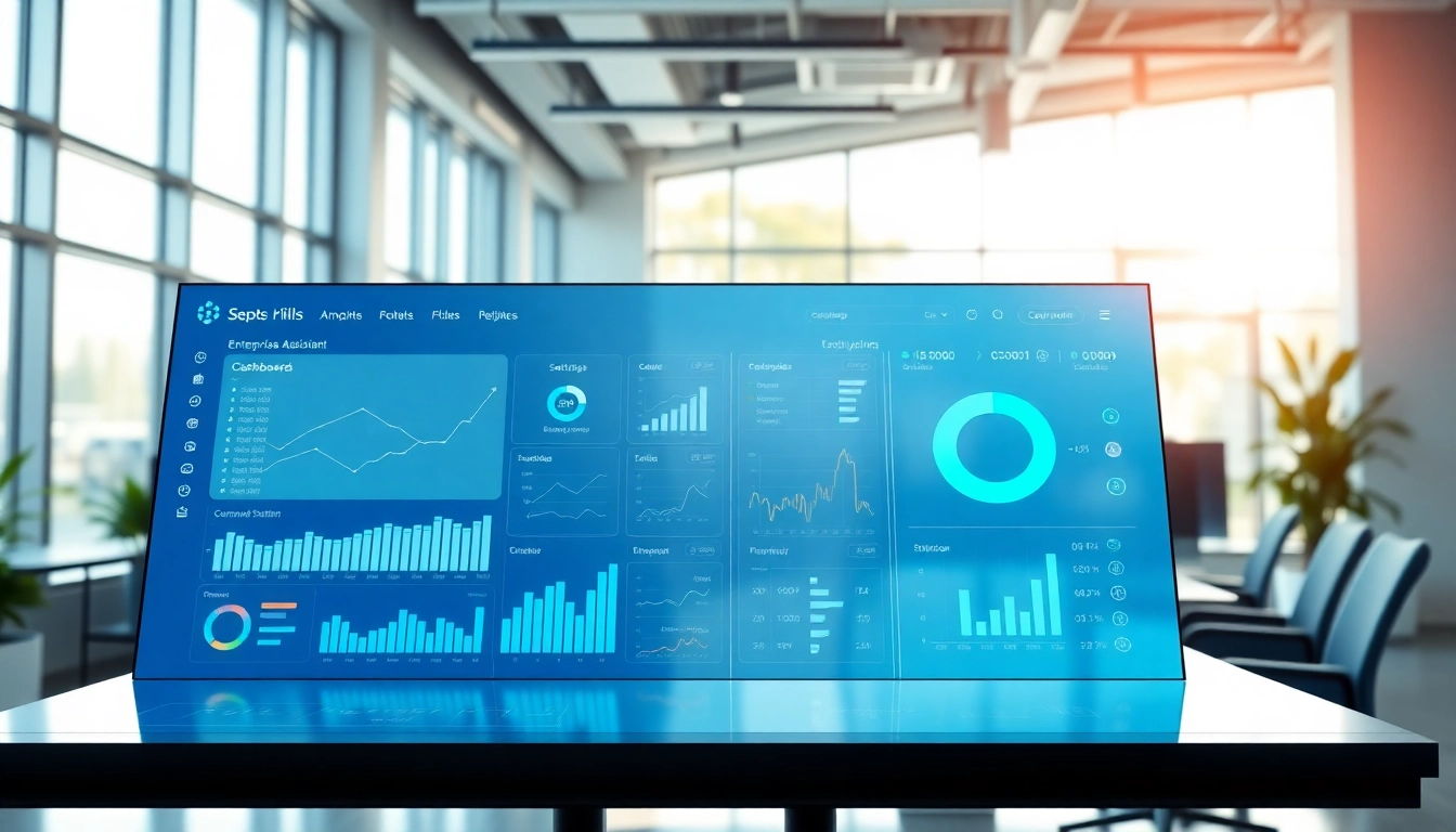 Enhance productivity with dynamic enterprise assistant saas interface in a modern office setting.