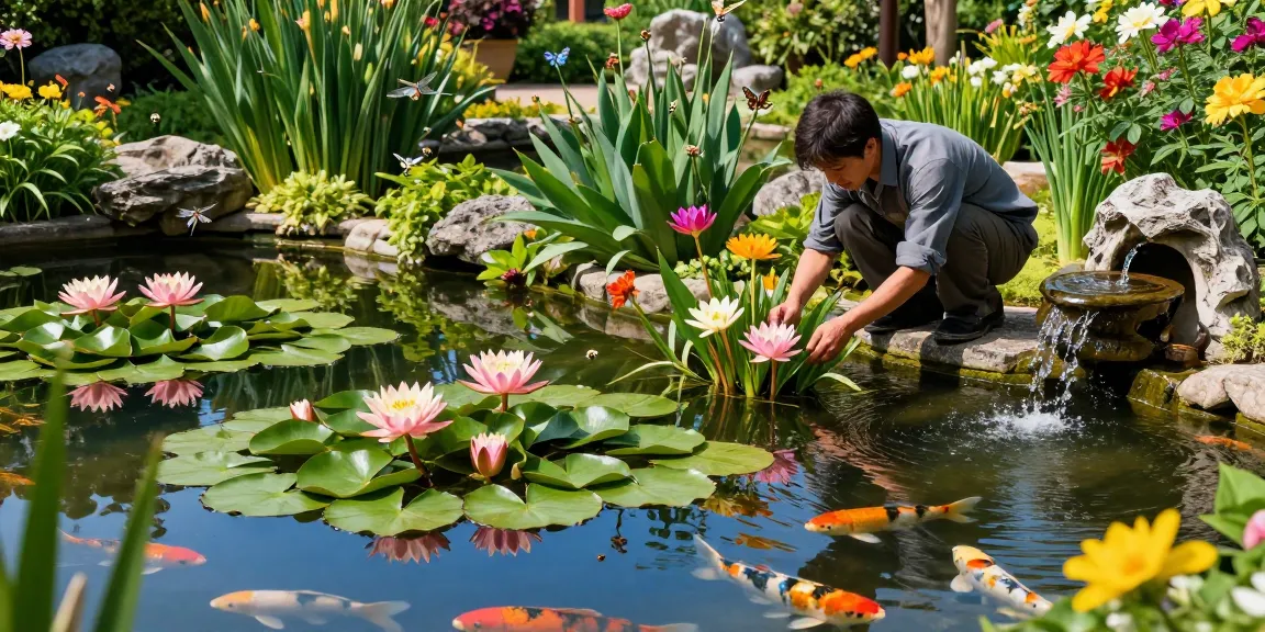 Buy Water Lilies in a beautiful pond garden, showcasing vibrant blossoms and serene surroundings.