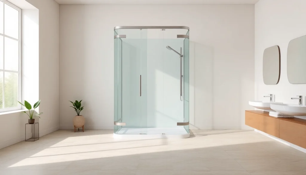 Admire la paroi de douche à l'italienne dans une salle de bains moderne et lumineuse.