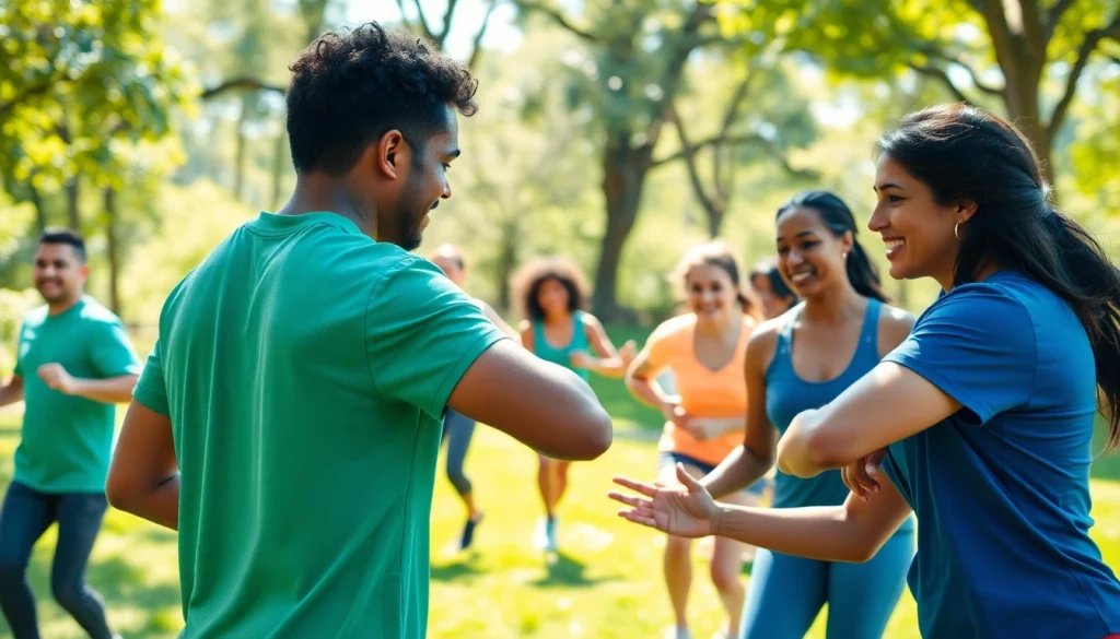 Promote Health through community fitness activities in a vibrant outdoor setting.