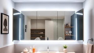 Entdecken Sie den spiegelschrank led mit modernem Design und integrierter Beleuchtung.