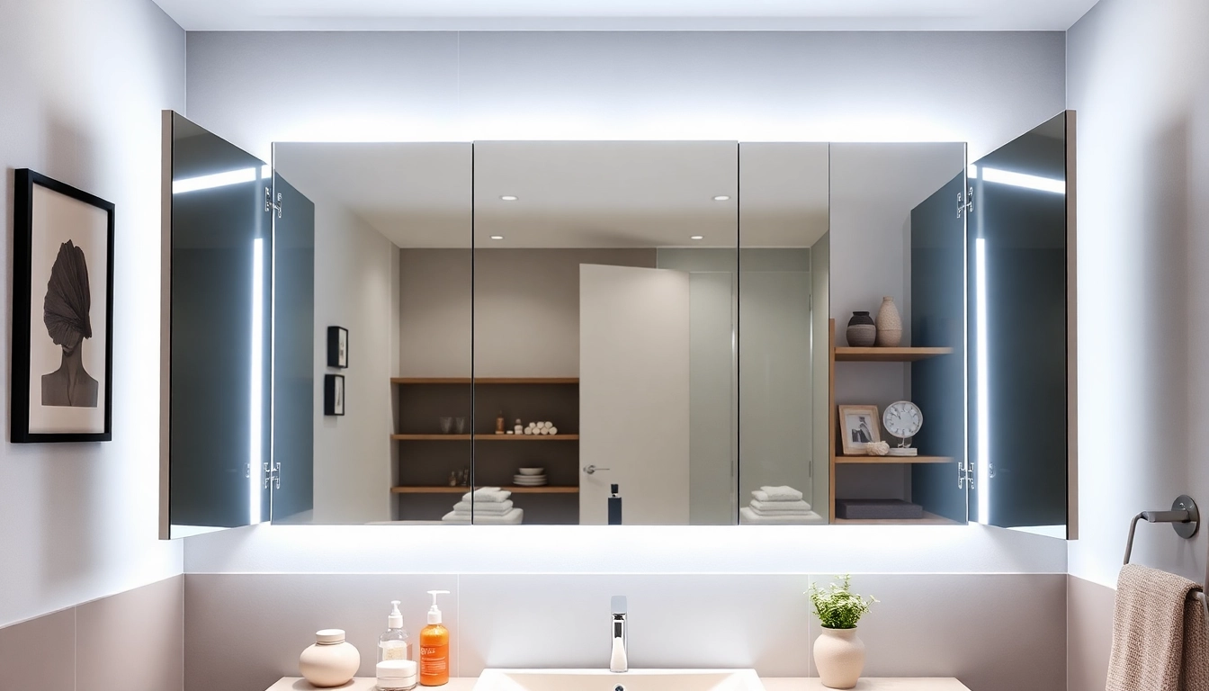 Entdecken Sie den spiegelschrank led mit modernem Design und integrierter Beleuchtung.