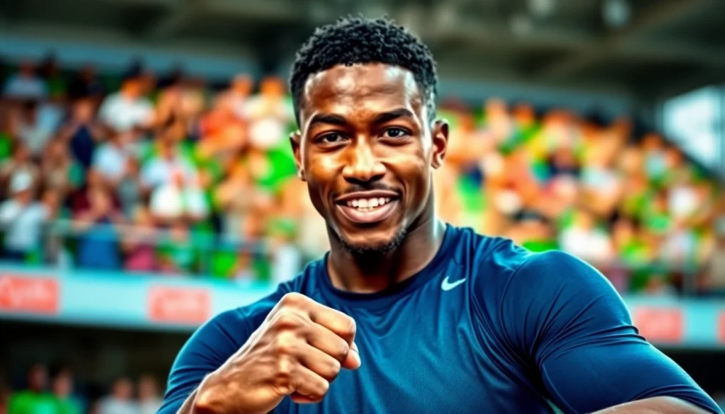 Chance Freeman showcasing determination in a dynamic athletic portrait.