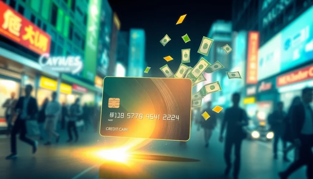 신용카드로 현금을 만드는 카드깡 개념의 창의적인 일러스트