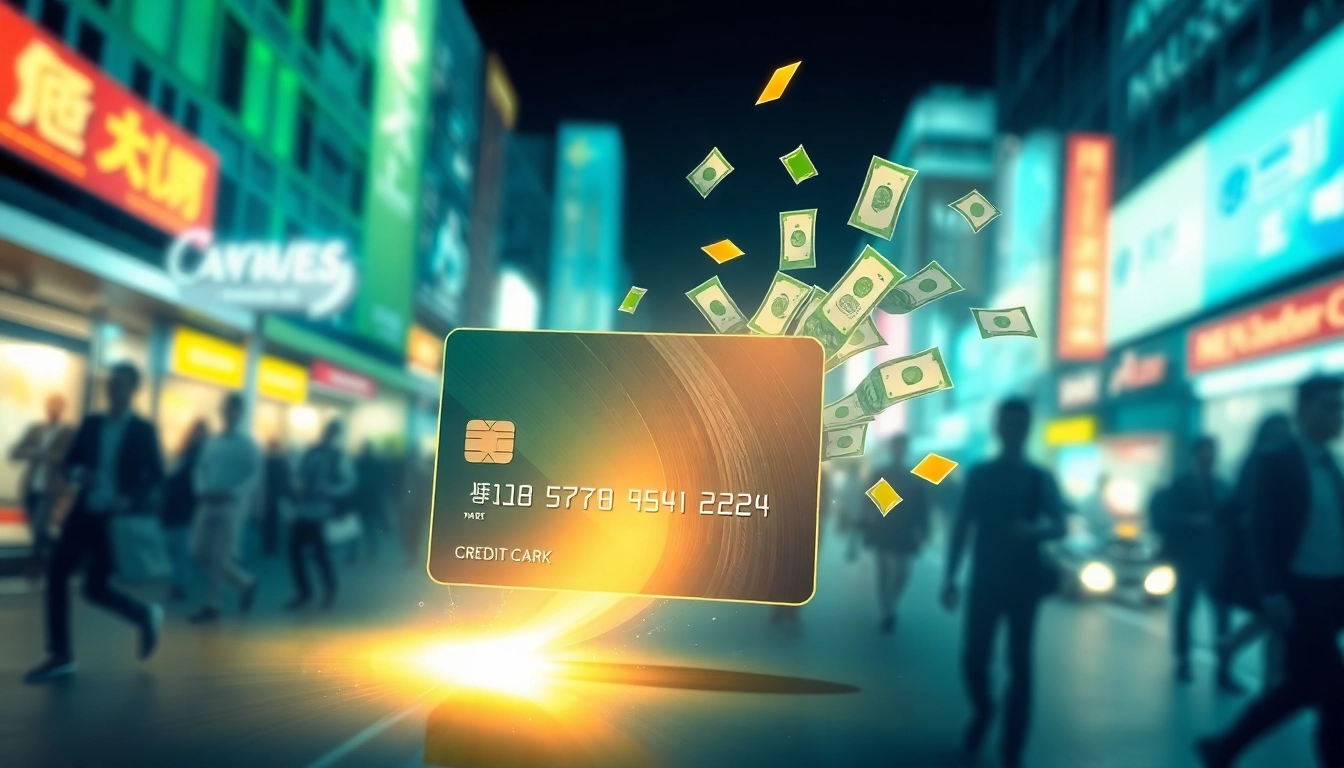 신용카드로 현금을 만드는 카드깡 개념의 창의적인 일러스트