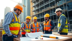 Collaboration among construction professionals at a New York City Commercial General Contractor site.