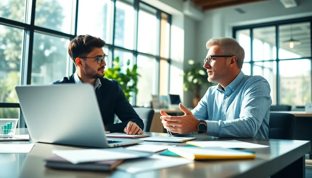 카드 현금화 전문가가 고객에게 재정 상담하는 장면