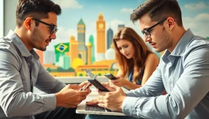 Explore locations of the best sportsbooks Brazil with bettors analyzing odds in vibrant settings.