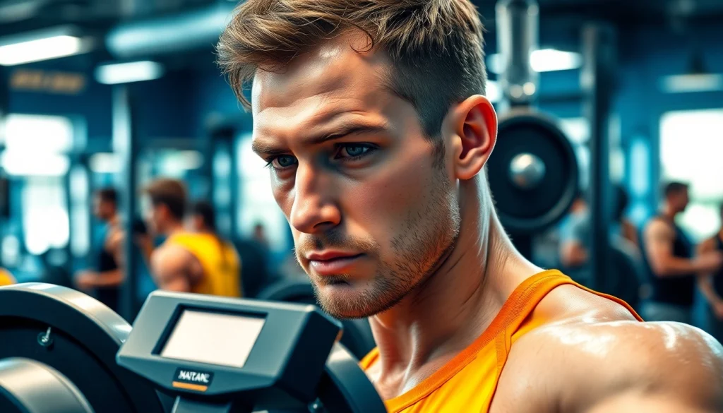 Motivated athlete confronting a weight loss plateau in a gym, captured during a workout