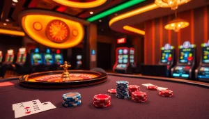 Experience thrilling casino games at MM 88 with vibrant poker tables and roulette.
