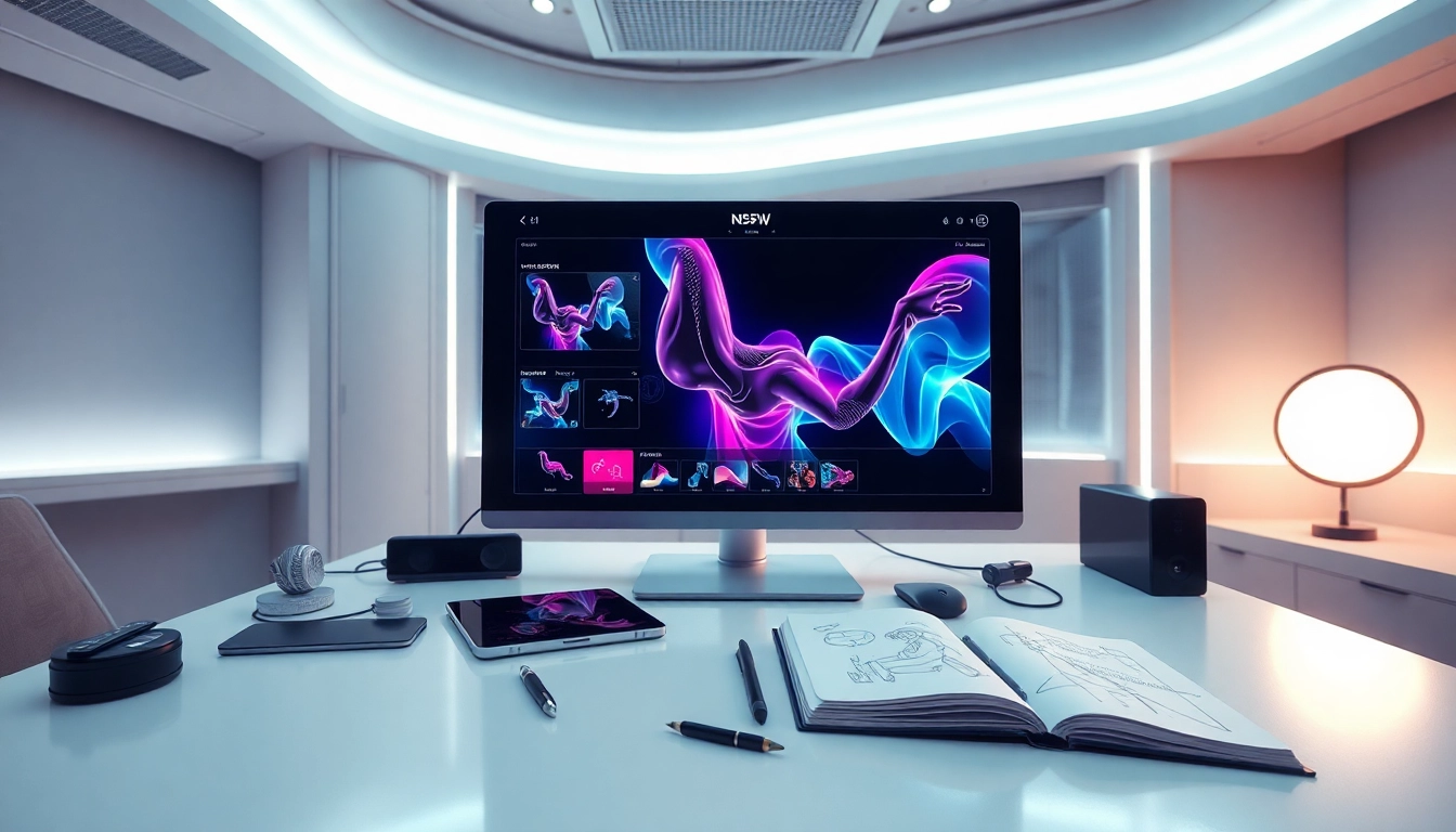 Explore an innovative NSFW AI digital workspace featuring a vibrant art generation interface.