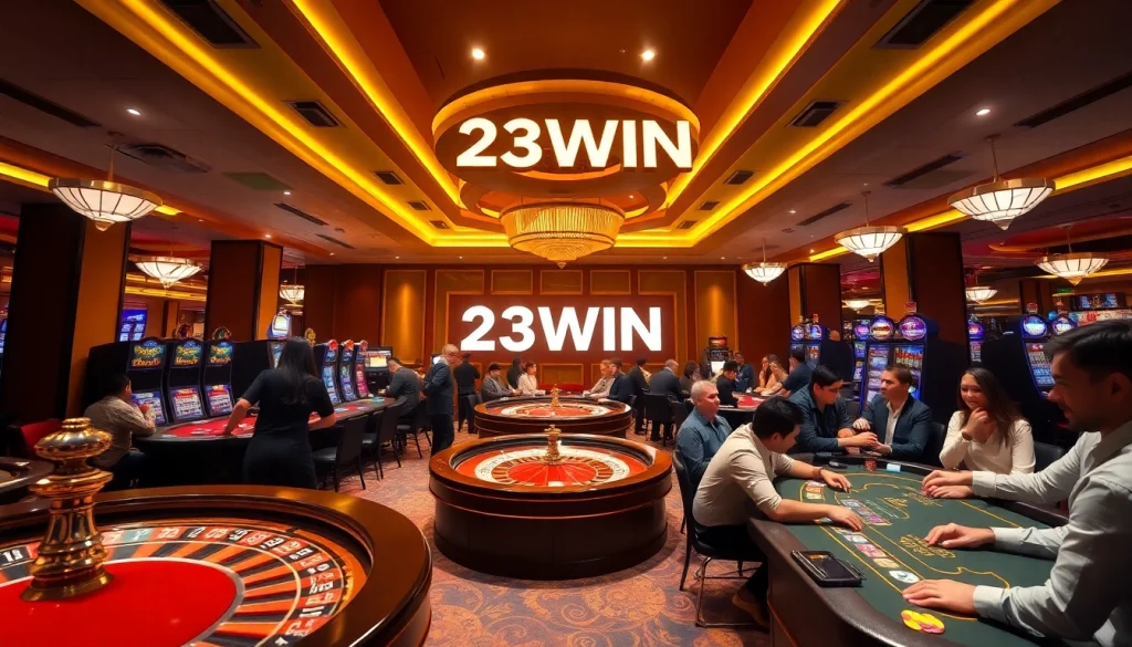 Experience the thrill of gambling at 23WIN casino with vibrant tables and exciting games.