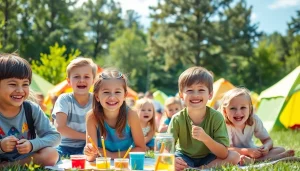 Children enjoying various activities at holiday camps, highlighting fun and community spirit.