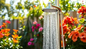 Enhance your space with a sunny shower USA in a vibrant outdoor garden setting.