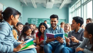 Engaged students in an innovative classroom environment showcasing new approaches to education.
