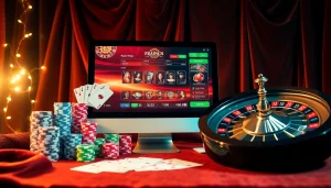 Découvrez l'excitation du casino en ligne Français avec des cartes, des jetons et une roulette luxueux.