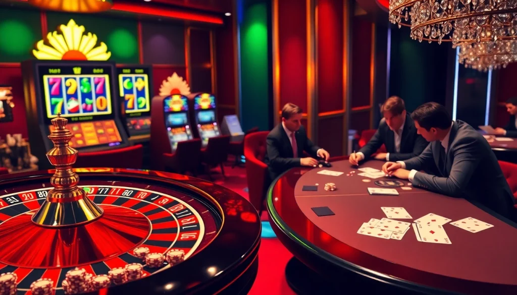 Découvrez l'excitation des jeux d'argent en ligne avec casino en ligne français, mettant en avant des tables de poker, des roues de roulette et des machines à sous vibrantes.