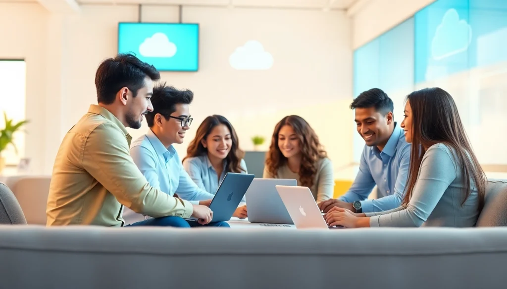 Collaborative team studying together for AWS exam help focusing on cloud technologies.