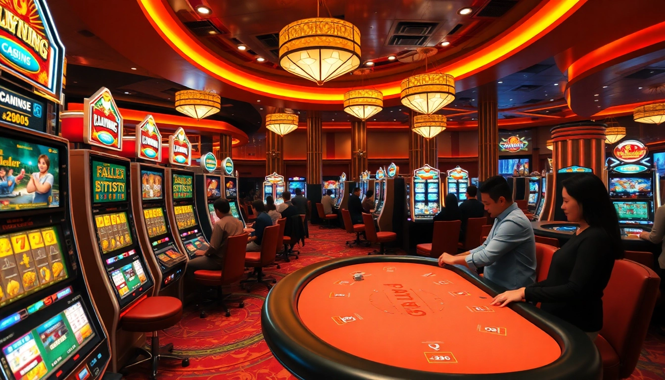 Menggambarkan keseruan di Planet77 Dana dengan pemain slot dan kasino yang aktif.