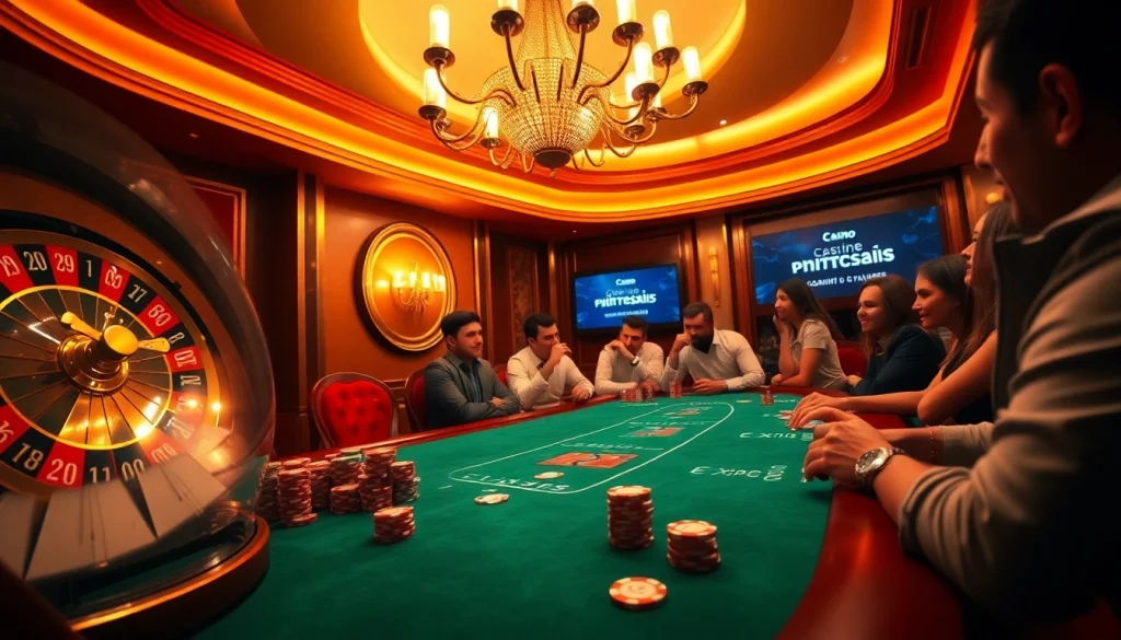 Scène captivante d'une table de poker avec des éléments vibrants de casino en ligne français, mettant en avant un gameplay palpitant.