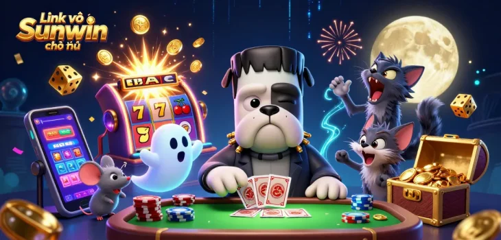 Experience the thrill of gambling with Link vào Sunwin chính thức, showcasing a vibrant 3D casino atmosphere.