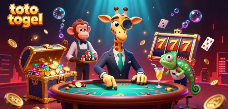 Experience the excitement of toto togel with vibrant casino characters and rich, dynamic visuals.